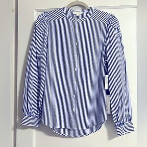 NWT Treasure & Bond Classic Blue/White Stripe Button Down